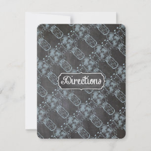 Rustic Serenity Blue Mason Jar Chalkboard Wedding Invitation