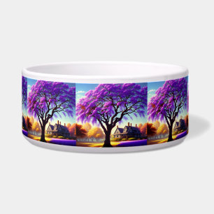 **"Rustic Serenity: The Purple Jacaranda's Embrace