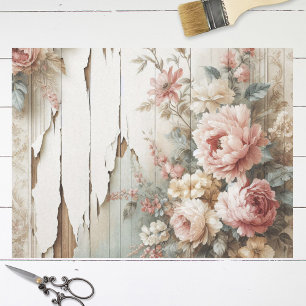 Rustic Shabby Floral Wallpaper Decoupage Tissue Paper