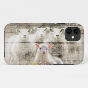 Rustic Sheep Baby Lamb Burlap Case-Mate iPhone Case