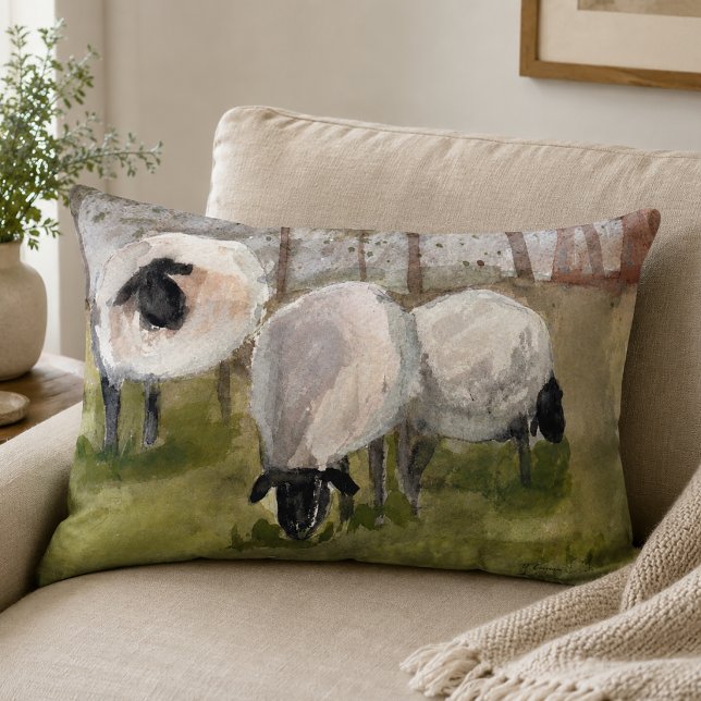 Rustic Sheep Decorative Cushion (Rustic Sheep Pillow)