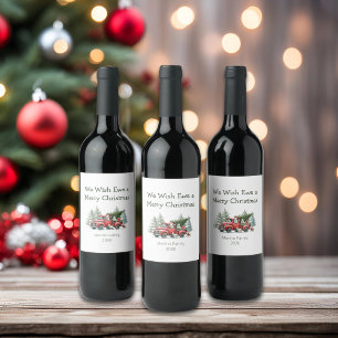 Rustic Sheep Vintage Red Truck Wine Label