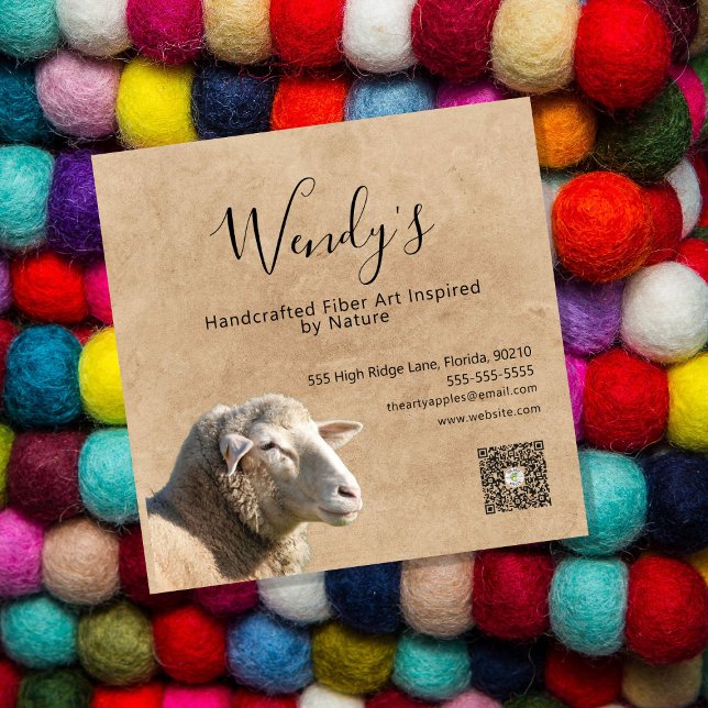 Rustic Sheep Wool Fiber Designer Business Card (Creator Uploaded)