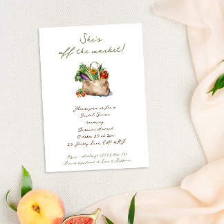 Rustic She's Off the Market Bridal Shower Invitation