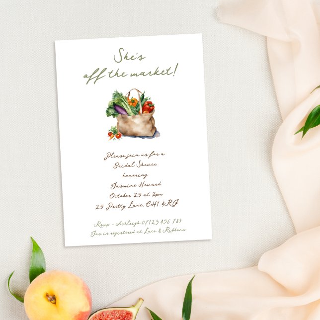 Rustic She's Off the Market Bridal Shower Invitation (Creator Uploaded)