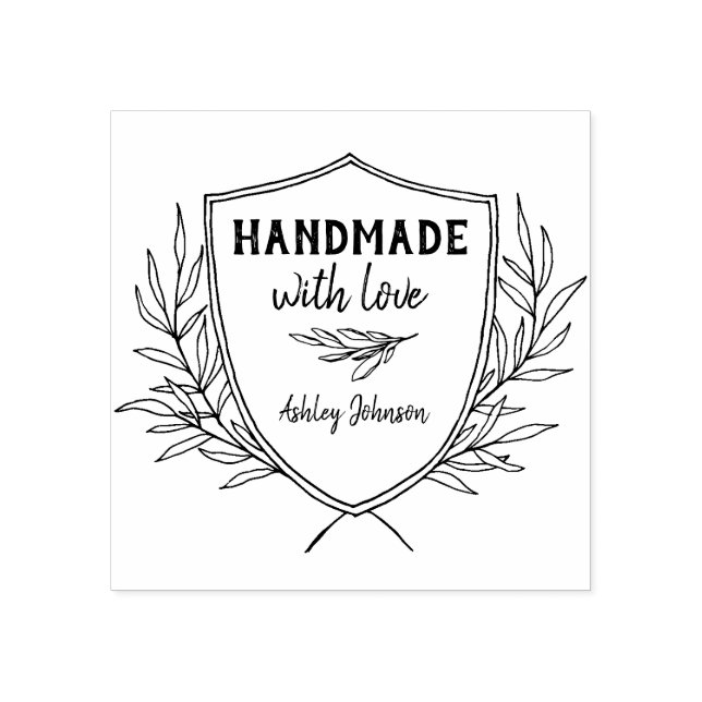 Rustic Shield Personalised Handmade By Rubber Stamp (Imprint)