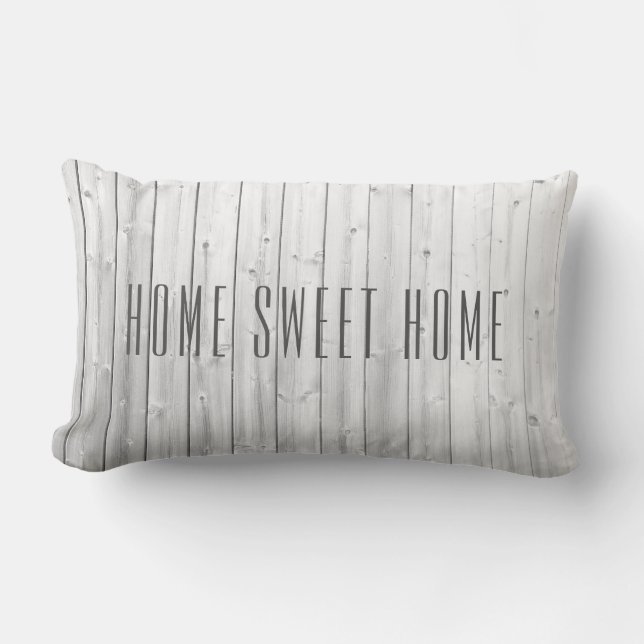 Rustic shiplap driftwood pattern Home Sweet Home Lumbar Cushion (Front)
