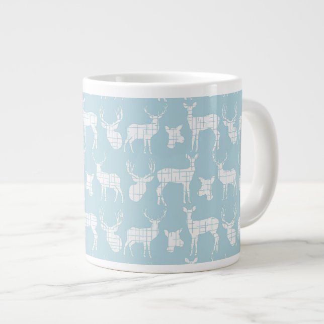 Rustic Silhouette Deer on Blue Speciality Mug (Front Right)
