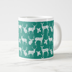 Rustic Silhouette Deer on Teal Speciality Mug