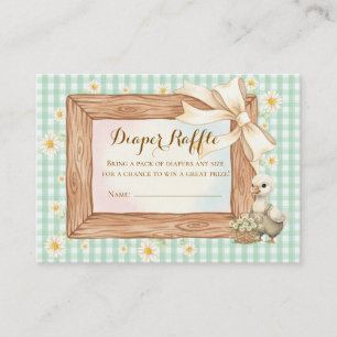 Rustic Silly Goose Baby Shower Diaper Raffle Card