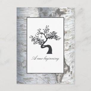 Rustic Silver Birch Tree Baby Announcement