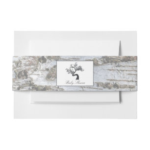 Rustic Silver Birch Tree Baby Shower Invitation Belly Band