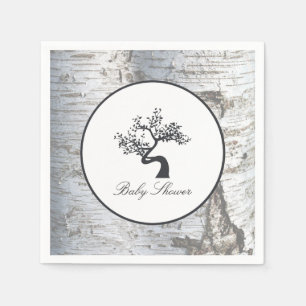 Rustic Silver Birch Tree Baby Shower Napkin