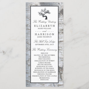 Rustic Silver Birch Tree Wedding Program Programme