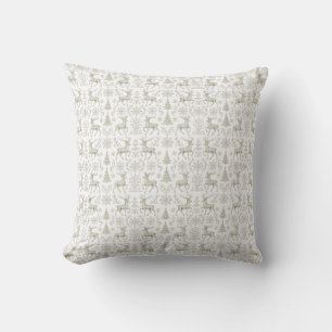 Rustic, Silver/White modern Christmas pattern Cushion