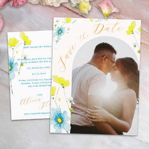 Rustic Simple 1 Photo Arch Wedding Save the Date Postcard