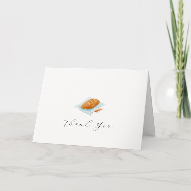 Rustic Simple Baking Bun In The Oven Baby Shower  Thank You Card (Front)