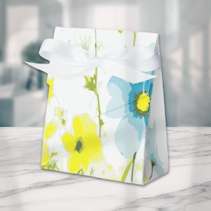 Rustic Simple Blue Yellow Poppies Watercolor  Favour Box
