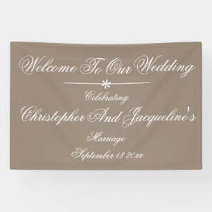 Rustic Simple Elegant Wedding Welcome Backdrop Banner