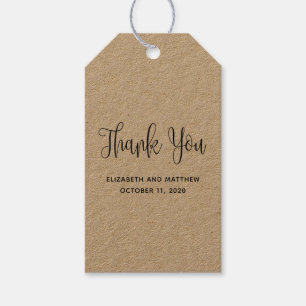 Rustic simple gift tag. Kraft wedding thank you Gift Tags