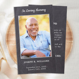 Rustic Simple Memorial Photo Funeral Thank You Card