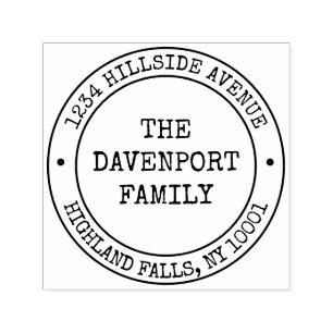 Rustic Simple Modern Family Name Return Address Self-inking Stamp