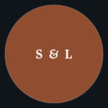 Rustic Simple Monogram Wedding Envelope Stickers<br><div class="desc">These elegant terracotta wedding envelope seals feature minimal serif,  ampersand,  and script typography. Customise these wedding envelope seals with names,  wedding day details,  and more.</div>