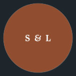 Rustic Simple Monogram Wedding Envelope Stickers<br><div class="desc">These elegant terracotta wedding envelope seals feature minimal serif,  ampersand,  and script typography. Customise these wedding envelope seals with names,  wedding day details,  and more.</div>