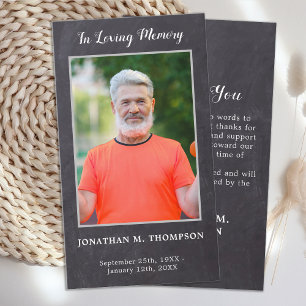 Rustic Simple Photo Memorial Funeral Thank You Card