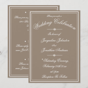 Rustic Simple Script Name Chic Stone Wedding  Invitation