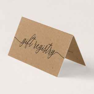 Rustic Simple Script With Photo Gift Registry Card