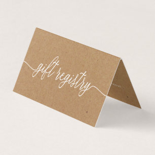Rustic Simple Script With Photo Gift Registry Card
