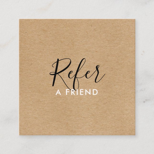 Rustic Simple Signature Script Referral Card (Front)