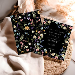 Rustic Simple Wildflower Garden Wedding Save The Date