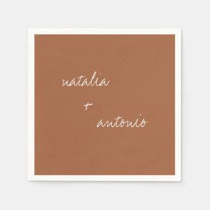 Rustic Simplicity Minimalist Terracotta Wedding Napkin