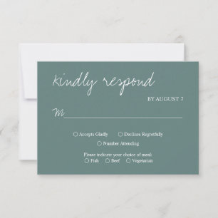 Rustic Simplicity Sage Minimalist Wedding RSVP Card