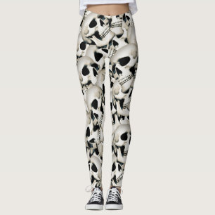 Rustic Skulls Patterned Leggings
