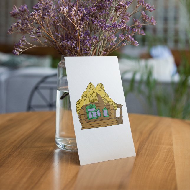 Rustic Slavic Log House Traditional Thatched Roof Invitation (Creator Uploaded)
