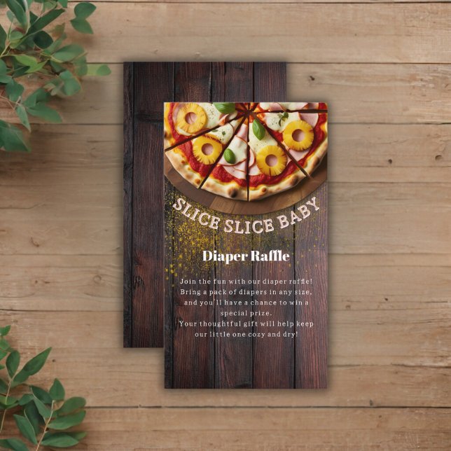 Rustic Slice Slice Pizza Baby Shower Enclosure Card (Creator Uploaded)
