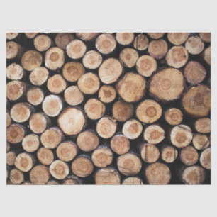 Rustic Slices Wood Stumps Tissue Paper
