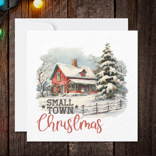 Rustic Small Town Christmas Farmhouse Holiday Card