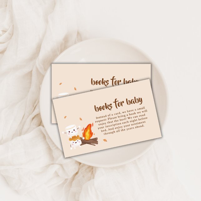 Rustic S'more Love Campfire Books For Baby Shower  Enclosure Card (Rustic S'more Love Campfire Books For Baby Shower Enclosure Card)