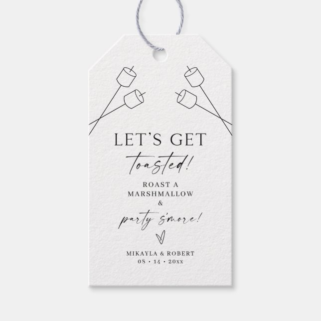 Rustic S'mores Wedding Favour Label Marshmallows (Front)