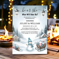 Rustic Snow Cold Ice Cosy Winter Gender Reveal