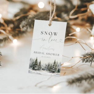Rustic Snow In Love Bridal Shower Favour Tag