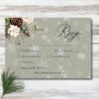 Rustic Snowfall Pine & White Floral Sage Wedding