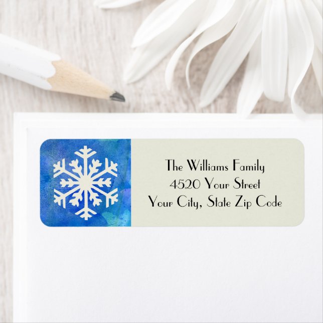 Rustic Snowflake Blue Watercolor Winter Holiday (Insitu)