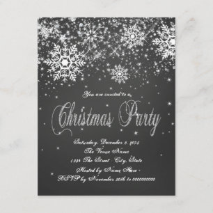 Rustic Snowflake Chalk Corporate Christmas Party Invitation