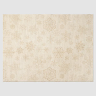 Rustic snowflake pattern vintage winter brown tan tissue paper