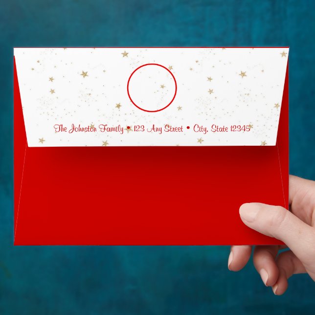 Rustic snowman tree script custom name cute red envelope (Hand)